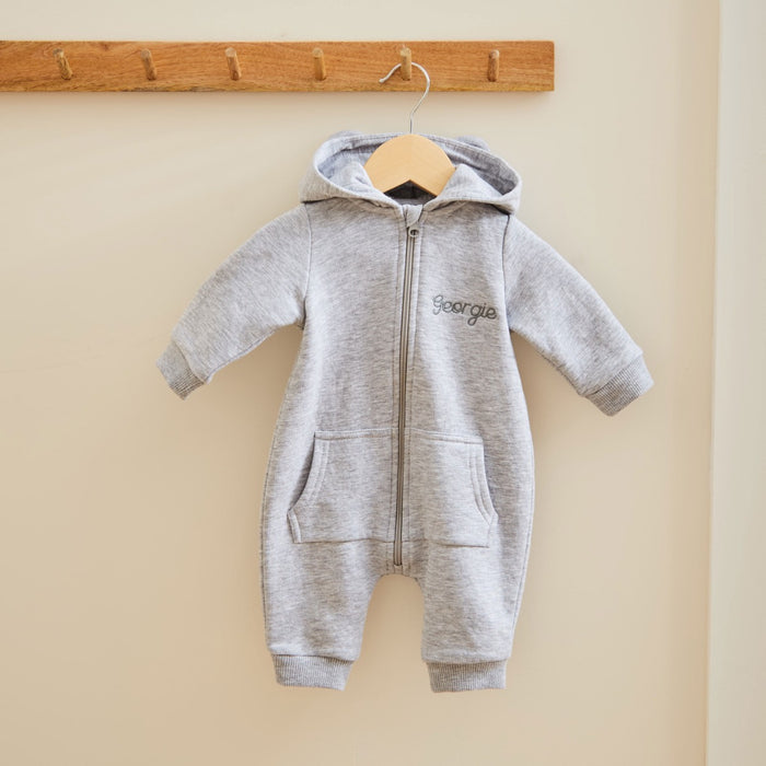 Personalised Grey Jersey Onesie