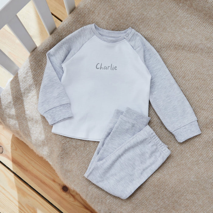 Personalised Grey Jersey Pyjamas