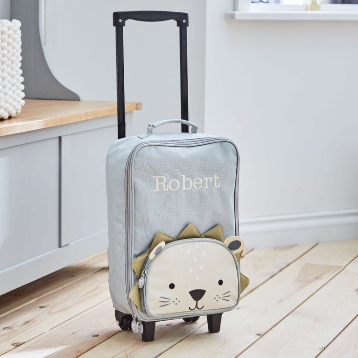 Personalised Grey Lion Suitcase