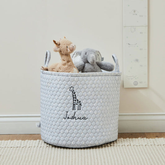 Personalised Grey Spot Giraffe Storage Bag