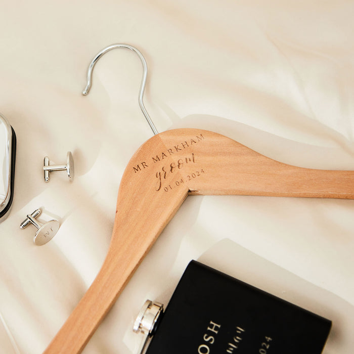 Personalised Groom Wooden Hanger