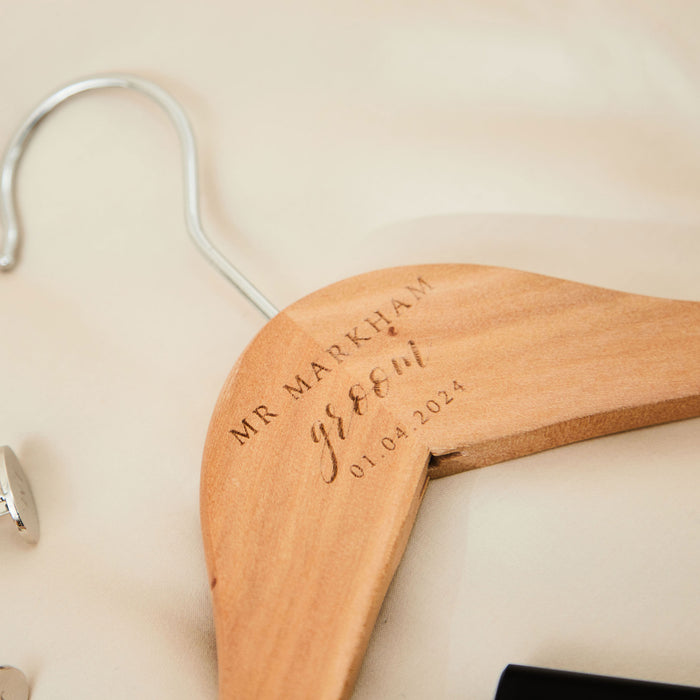 Personalised Groom Wooden Hanger