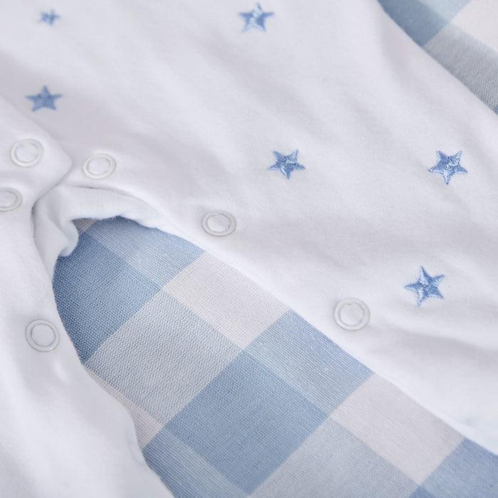 Personalised 'Happy Hanukkah' Blue Star Sleepsuit