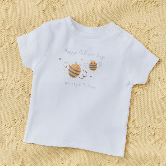 Personalised Happy Mother's Day Bee T-Shirt in White