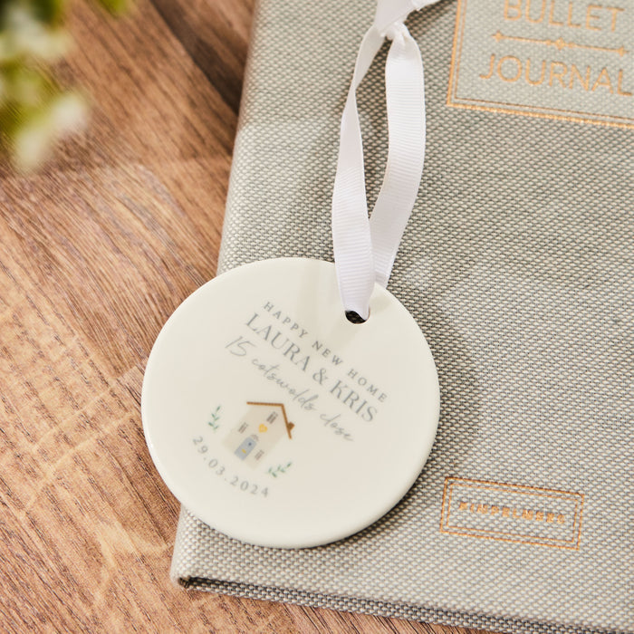 Personalised Happy New Home Ceramic Decoration