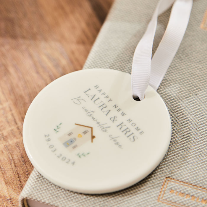 Personalised Happy New Home Ceramic Decoration