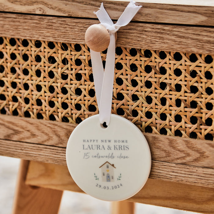 Personalised Happy New Home Ceramic Decoration