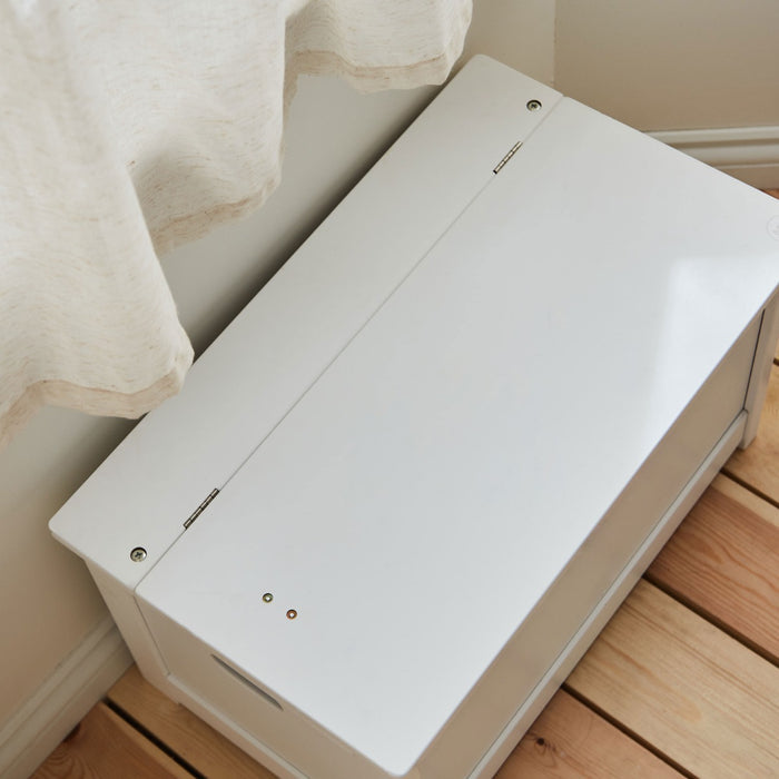 Personalised Heart Design White Panelled Toy Box FSC®
