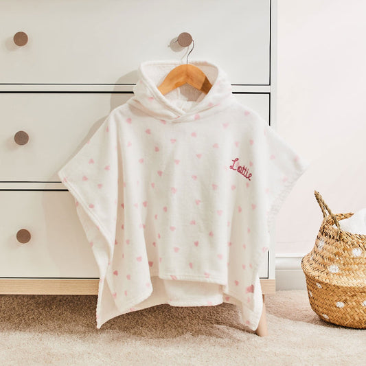 Personalised Heart Towelling Poncho
