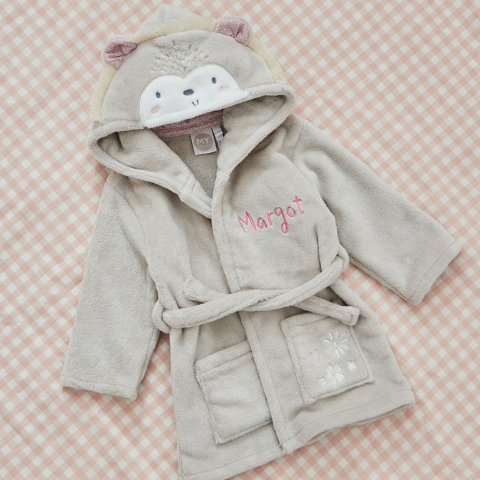 Personalised Hedgehog Fleece Robe