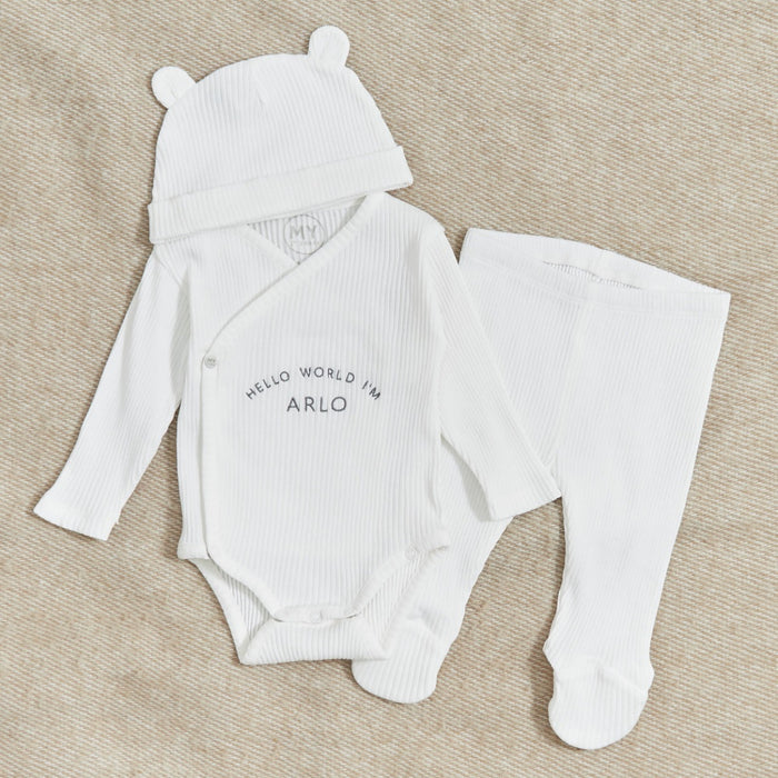Personalised Hello World Home From The Hospital Baby Gift Set