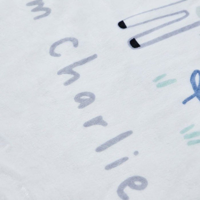 Personalised Hello World Ivory Fleece Blanket