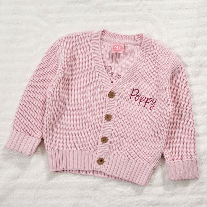 Personalised Hello World Pink Cardigan