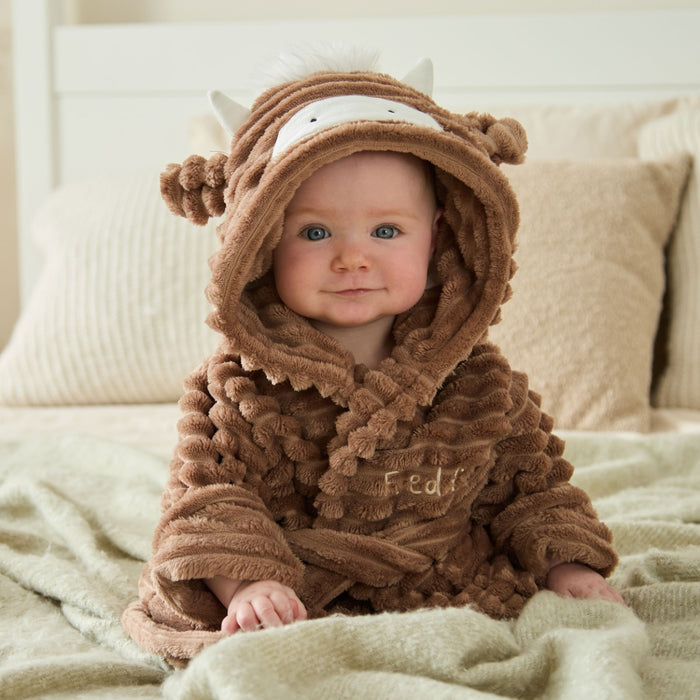 Personalised Highland Cow Fleece Robe