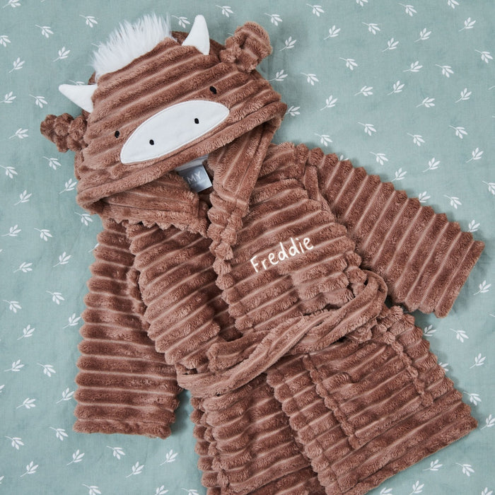 Personalised Highland Cow Fleece Robe