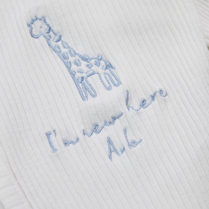 Personalised Home From The Hospital Blue Giraffe Gift Set