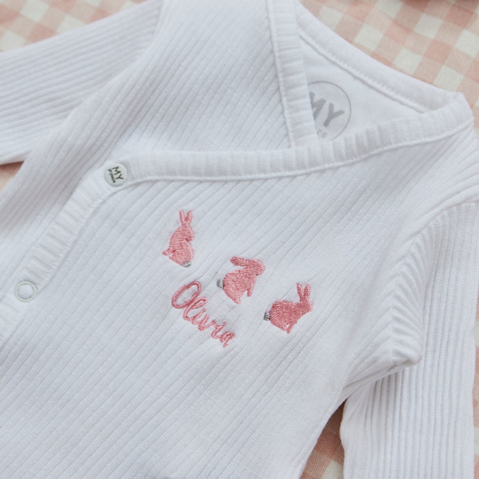 Personalised Home From The Hospital Three Bunnies Set