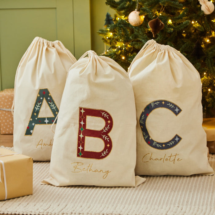 Personalised Initial Canvas Gift Sack