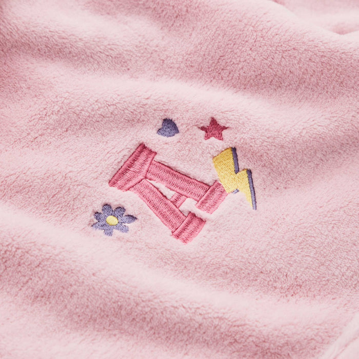 Personalised Initial Pink Fleece Oversized Hoodie