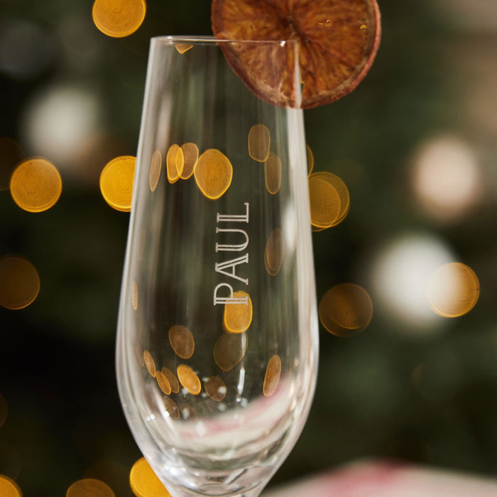 Personalised Inline Font Flute Glass
