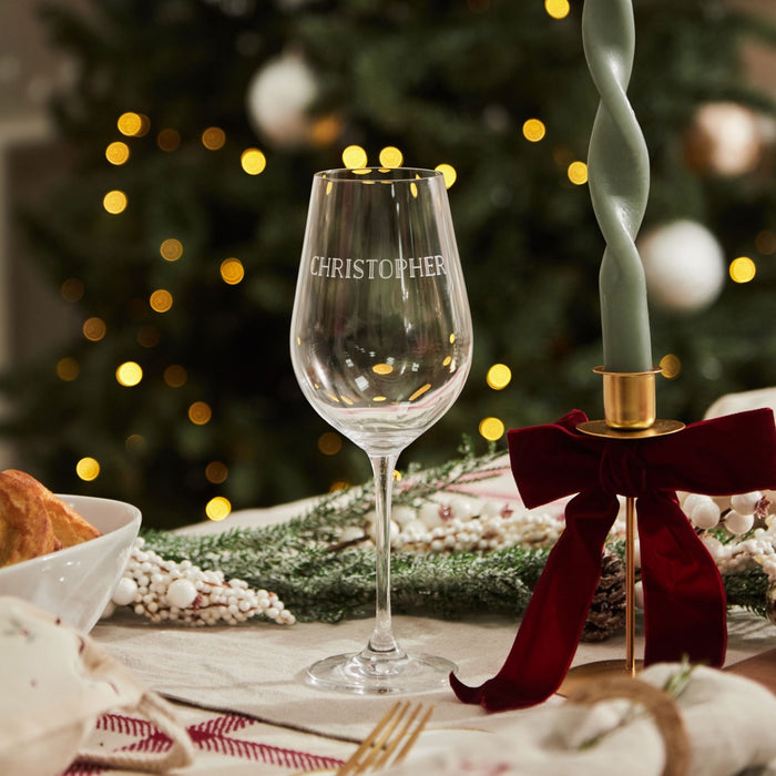 Personalised Inline Font Red Wine Glass