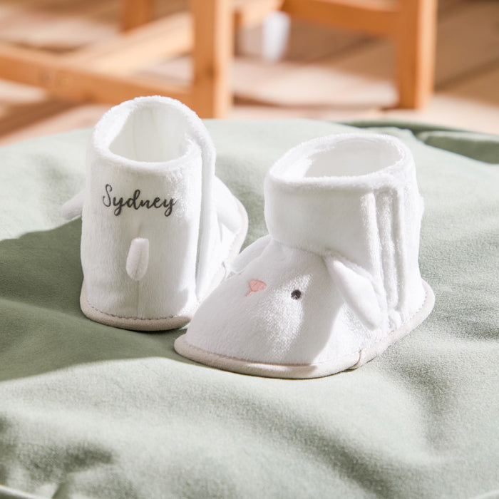Personalised Ivory Bunny Booties
