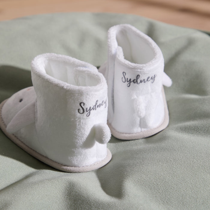 Personalised Ivory Bunny Booties