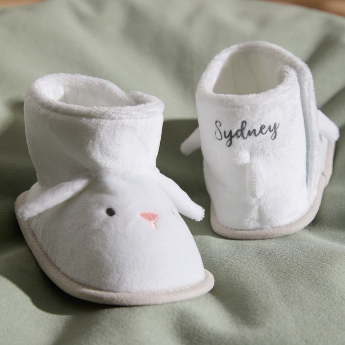 Personalised Ivory Bunny Booties
