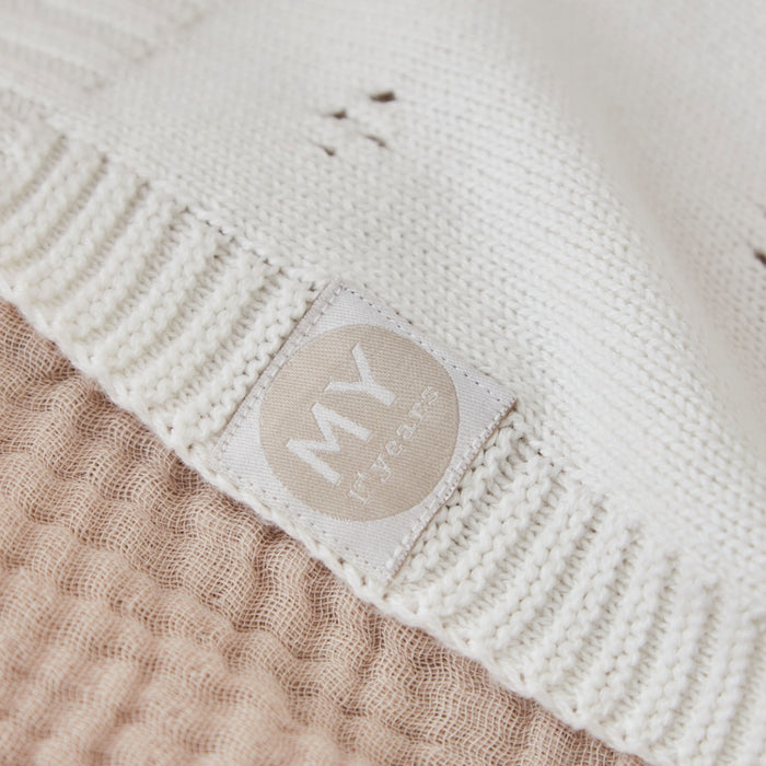 Personalised Ivory Christening Cashmere Blend Blanket