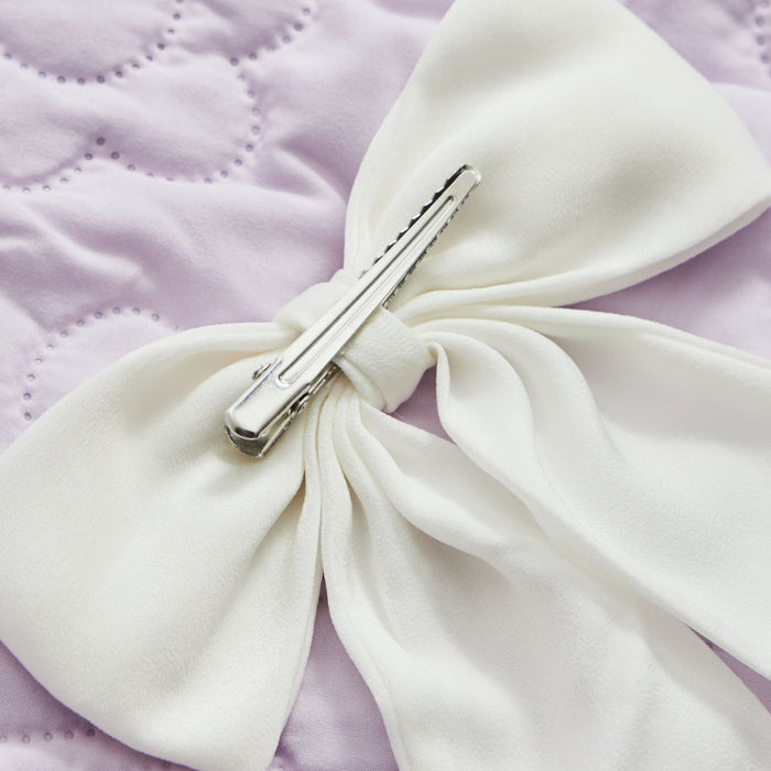 Personalised Ivory Gold Heart Hair Bow Clip