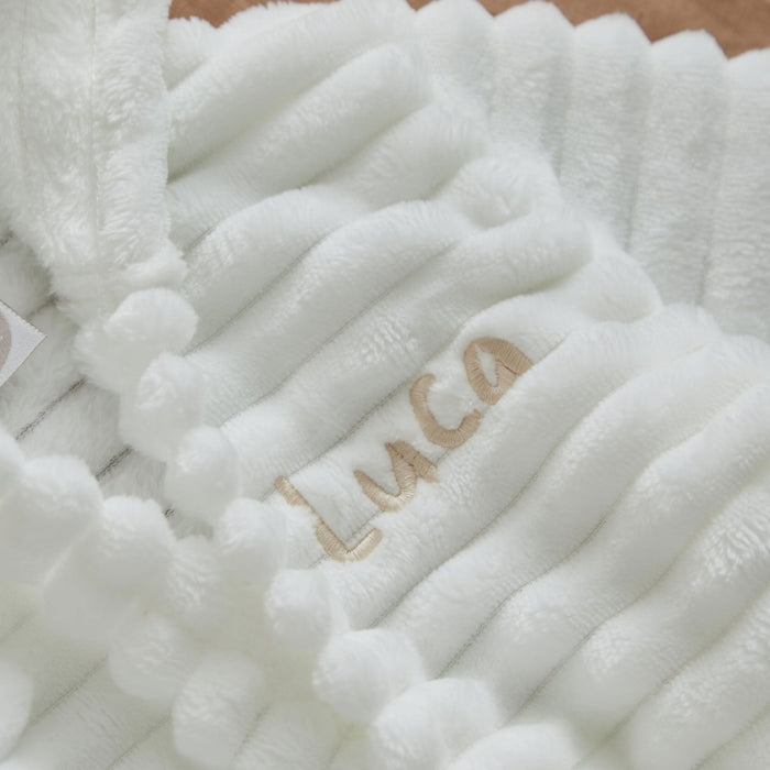 Personalised Ivory Ribbed Fleece Robe