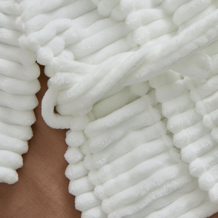 Personalised Ivory Ribbed Fleece Robe
