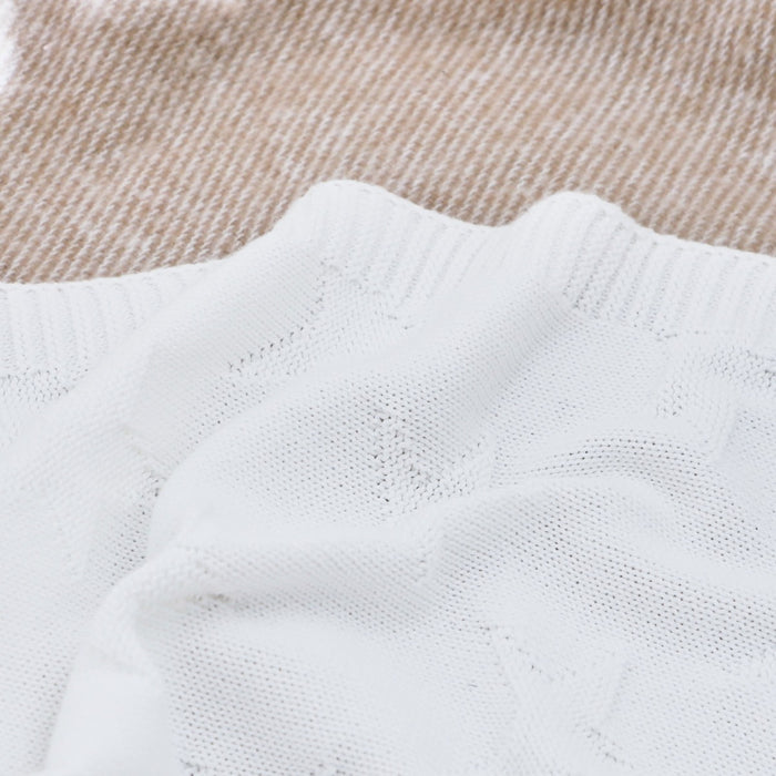 Personalised Ivory Star Jacquard Baby Blanket