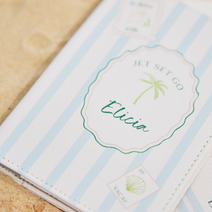 Personalised Jet Set Go Stripe Travel Set