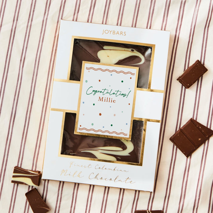 Personalised JoyPots Congratulations Luxury Milk Chocolate Bar