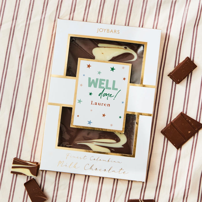 Personalised JoyPots Well Done Luxury Milk Chocolate Bar