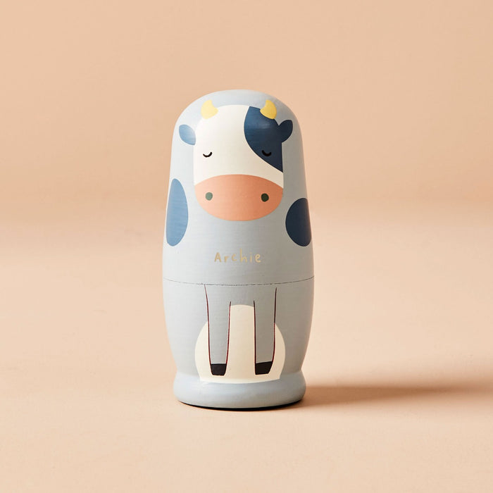Personalised Just Bee Kids Farm Animal Wooden Nesting Dolls FSC®