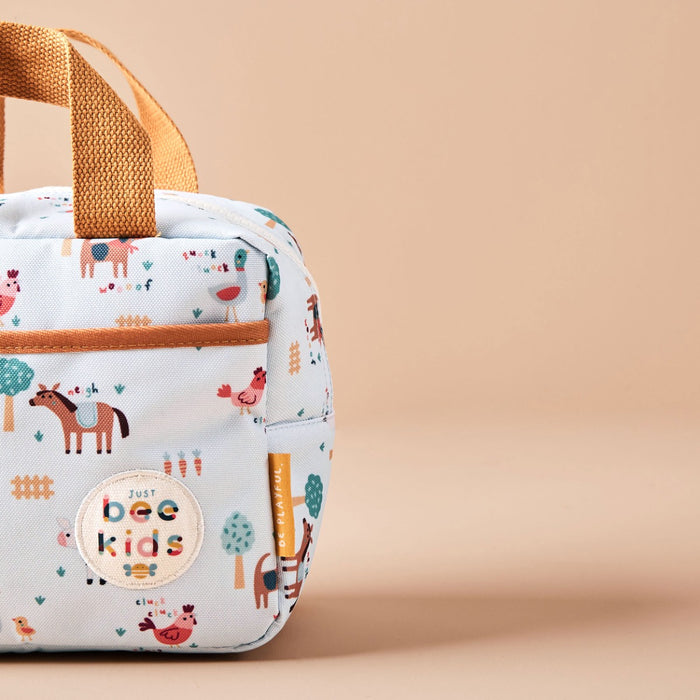 Personalised Just Bee Kids Farm Print Lunch Bag