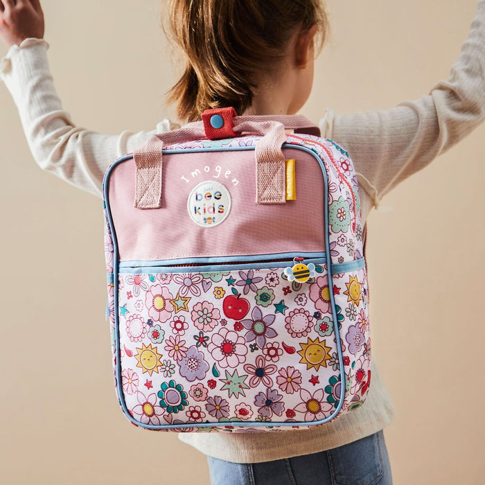 Personalised Just Bee Kids Retro Floral Backpack