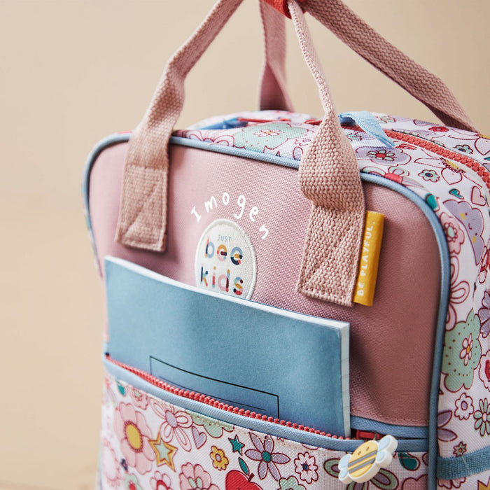 Personalised Just Bee Kids Retro Floral Backpack