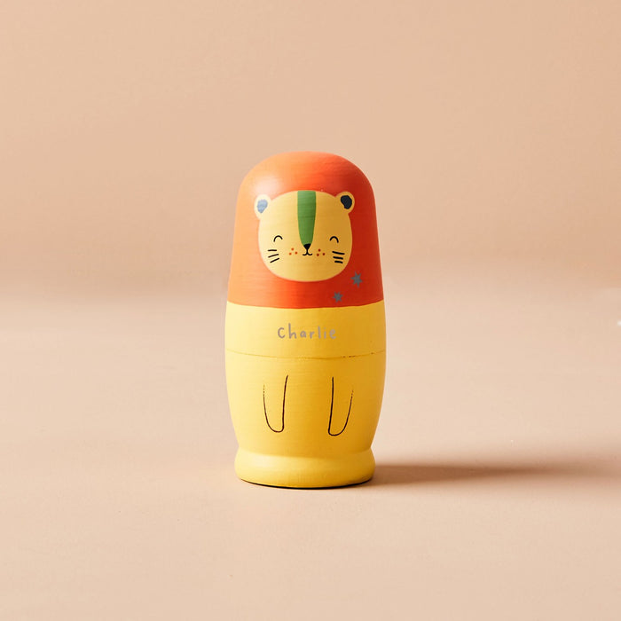 Personalised Just Bee Kids Safari Wooden Nesting Dolls FSC®