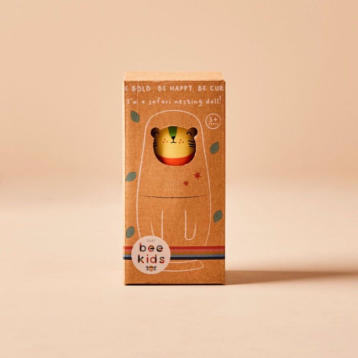 Personalised Just Bee Kids Safari Wooden Nesting Dolls FSC®