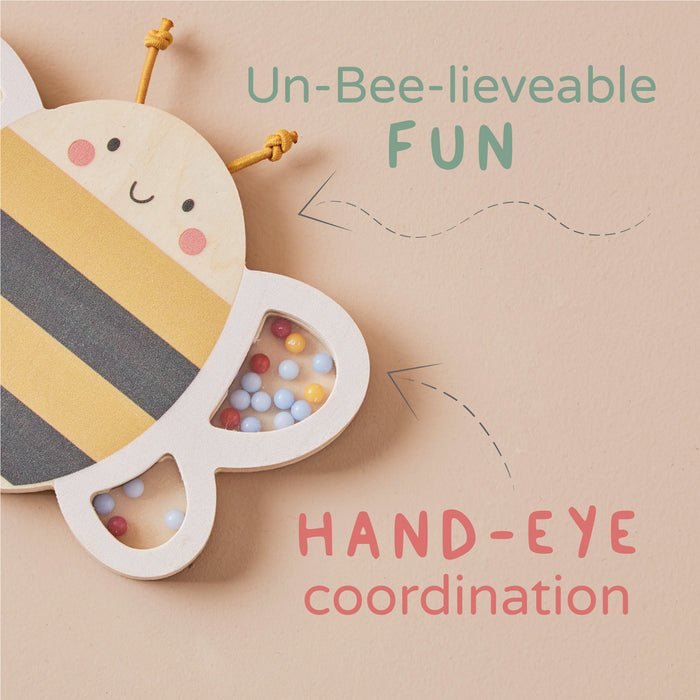 Personalised Just Bee Kids Wooden Bee Rattle FSC®