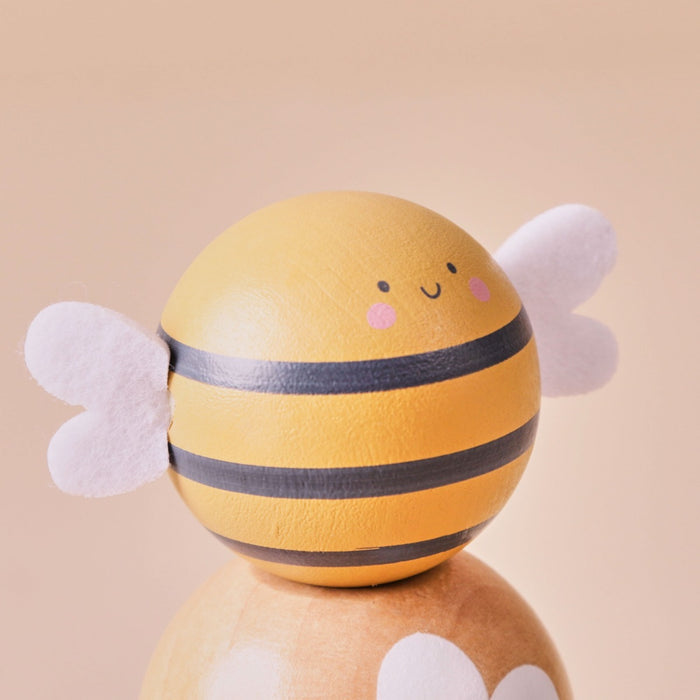 Personalised Just Bee Kids Wooden Bee Stacker Toy