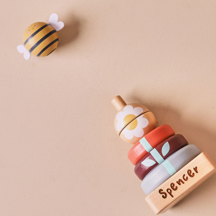 Personalised Just Bee Kids Wooden Bee Stacker Toy