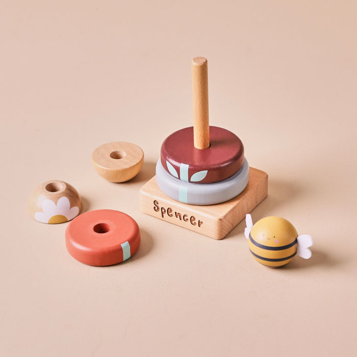 Personalised Just Bee Kids Wooden Bee Stacker Toy