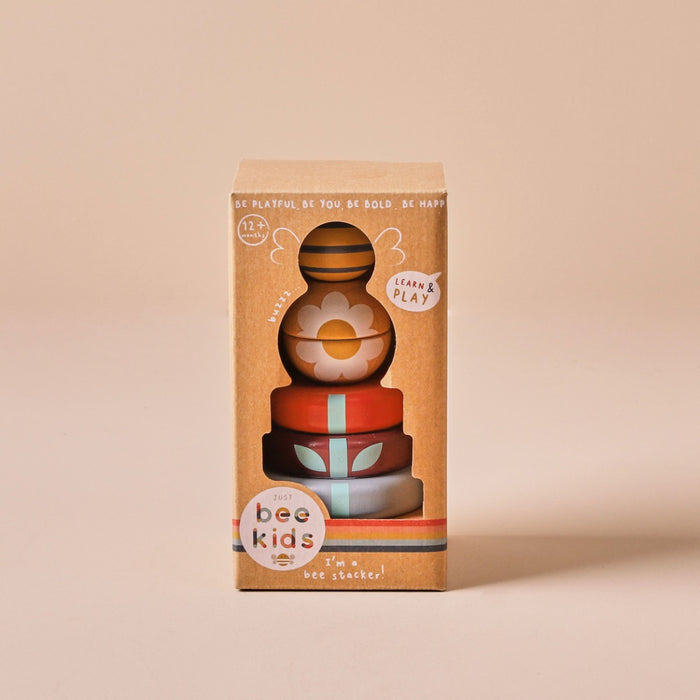 Personalised Just Bee Kids Wooden Bee Stacker Toy
