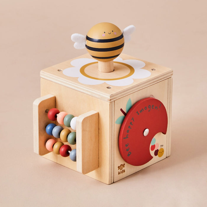 Personalised Just Bee Kids Wooden Mini Activity Cube