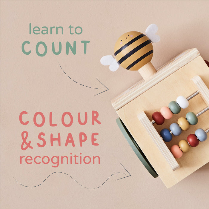 Personalised Just Bee Kids Wooden Mini Activity Cube