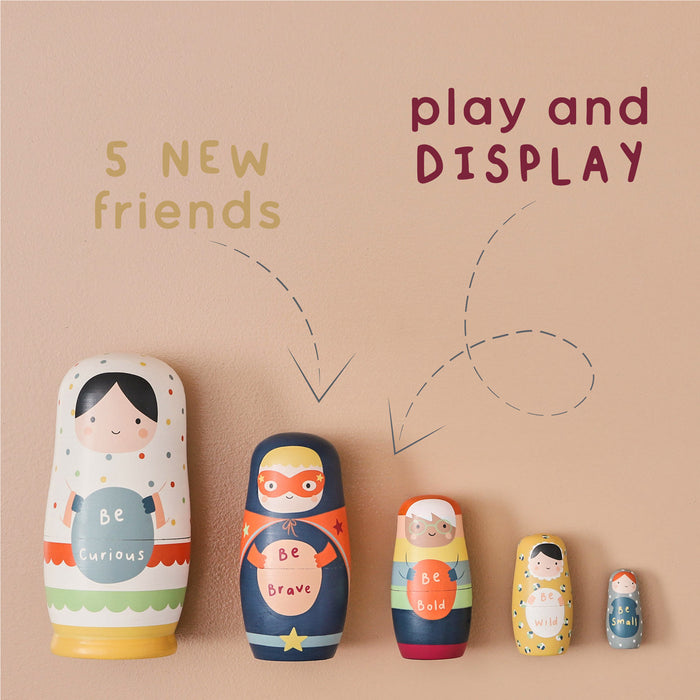Personalised Just Bee Kids Wooden Nesting Dolls FSC®